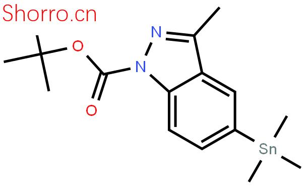 1-叔丁?；?3-甲基-5-三甲基錫吲唑結(jié)構(gòu)式圖片|855292-59-0結(jié)構(gòu)式圖片